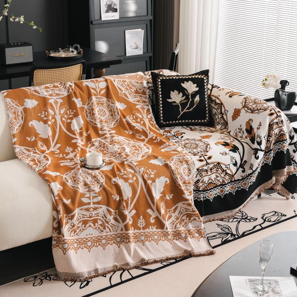 Главная Шениль Этнический Стиль Цветок Диван Коврик Пледы Летний Кемпинг Пикник Одеяло Чехол Диван Чехол