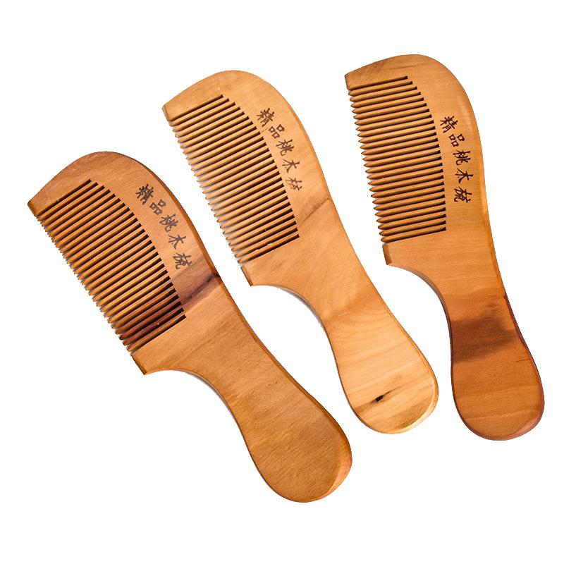 1 шт., натуральный персиковый деревянный гребень с закрытыми зубцами, антистатический массаж головы, инструмент для ухода за волосами и бородой, аксессуары для красоты, парикмахерские женские прически