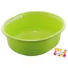Made In Japan Oval Washing Tub, 5.3L Capacity, for Washing and Soaking Dishes, Vegetables, and Fruits (Green)