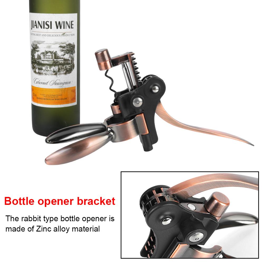 Zinc Alloy Bottle Opener Bar Lever Corkscrew Wine Opener Rabbit-Shaped Barware