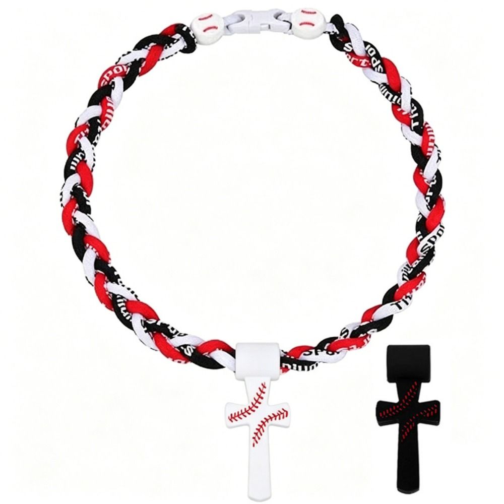 Braided Chain Baseball Pendant Necklace Tornado Design Tornado Necklace Special Occasions