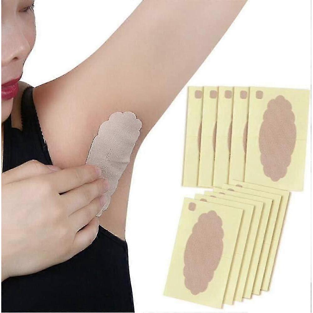 Underarm Sweat Pads, 10 Pcs Invisible Self-adhesive Cotton Armpit Antiperspirant Sticker, Disposable Anti Perspiration Absorbent Deodorant Prevention