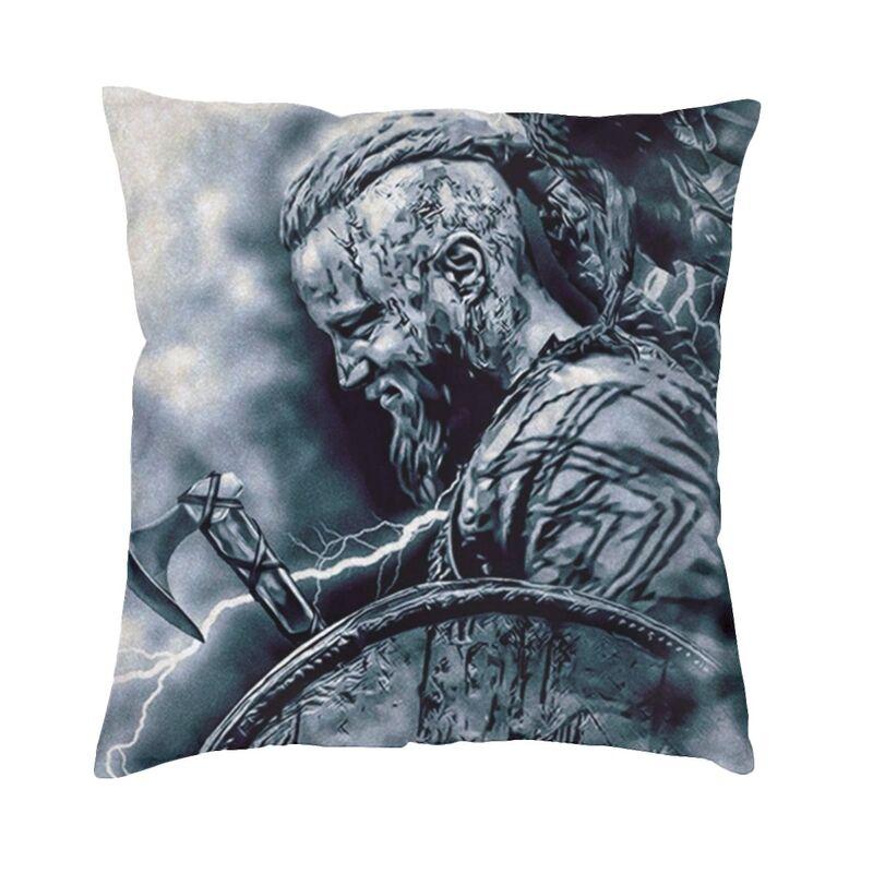 Vikings Lagertha Ragnar Lothbrok Sofa Cushion Cover Velvet Norse Valhalla Warrior Pillow Case Living Room Decoration Pillowcase