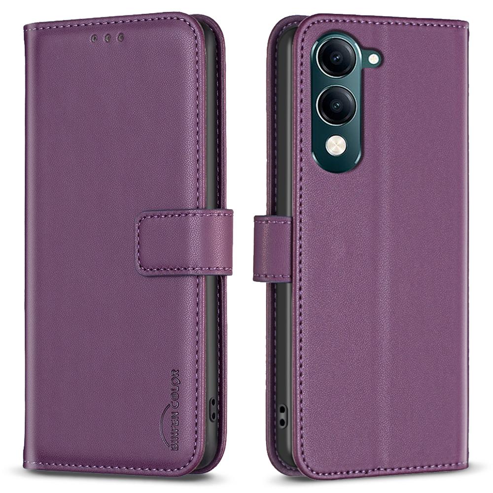 BINFEN COLOR BF17 For vivo Y29s 5G/Y04 4G Case Wallet Folio Flip Leather Cover