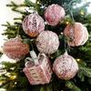 Foam Ball Bow Tree Top Star Christmas Tree Ornaments Pink Christmas Ball