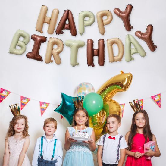 1 Set Happy Birthday Balloon Aluminum Foil Letter Shape Party Balloon Decoration for Birthday Celebration!