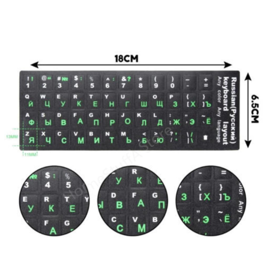 Multi-Language Keyboard Stickers Spanish/English/Russian/Deutsch/Arabic/Italian/Japan Letter Replacement For Laptop Pc Notebook