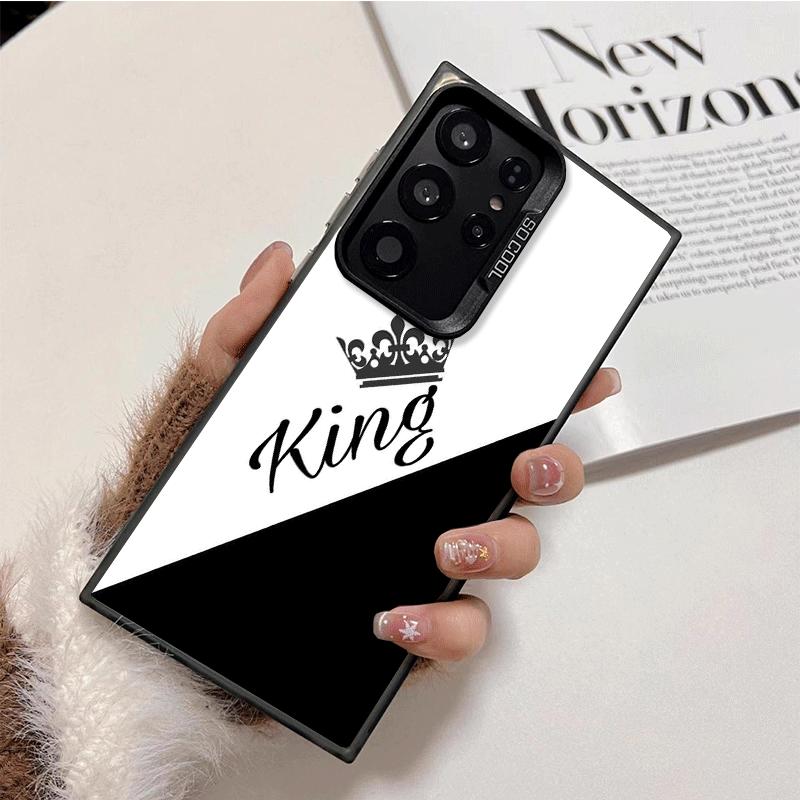 Queen King Couple Theme Soft Phone Case for Samsung Galaxy S24 S25 FE S26 Edge S23 Ultra S22 Plus S21 + Shockproof Cover Back Sh