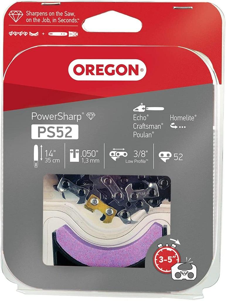 Цепь OREGON Power Sharp с точильным камнем PS52, 14 дюймов (52 звена)