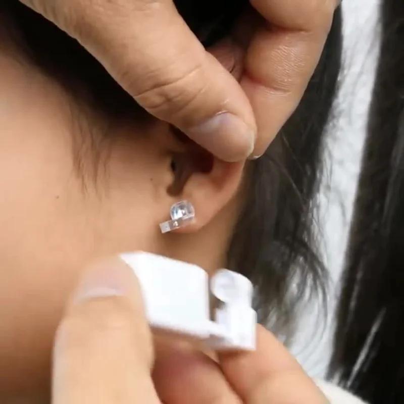 1 шт. Одноразовый безопасный стерильный пирсинг-блок для пирсинга носа с драгоценными камнями, пистолет для пирсинга, инструмент для пирсинга, машинный набор, серьга-пусет, украшение для тела