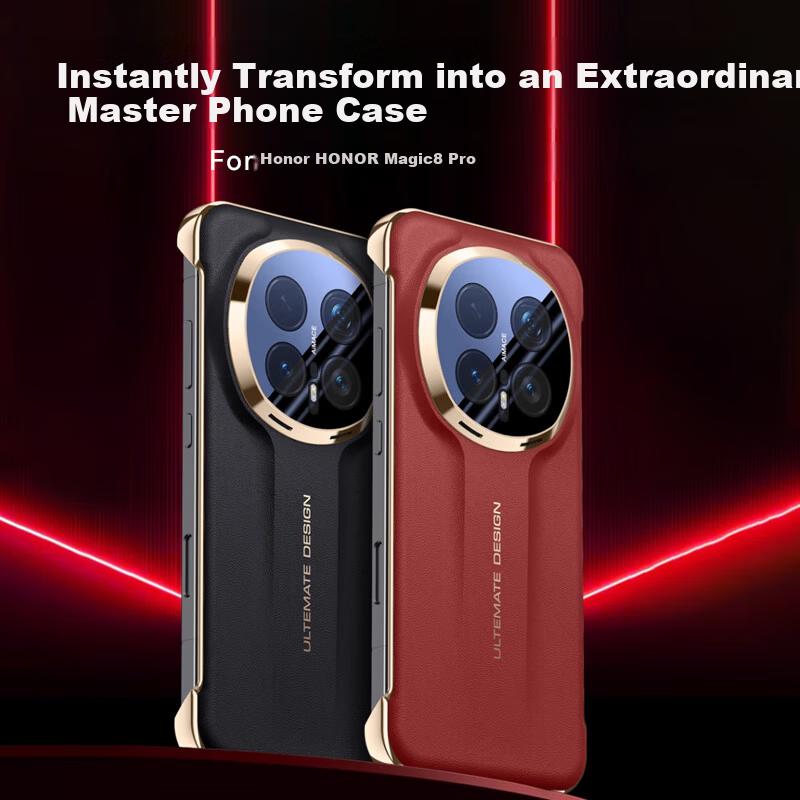 Built-in Lens FilmHonor Magic8 Pro Phone Case Magic8 Pro Full Lens Protection Shockproof Faux Leather Ultra-Thin Borderless Luxury Unisex New Model