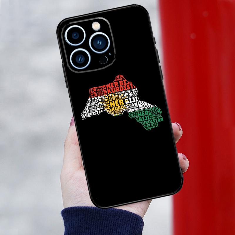 Kurdistan Flag Phone Case For iPhone 16 Pro Max 12 13 Mini 11 14 15 Pro Max XR 15 16 Plus 16e Cover Shell
