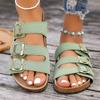 Мода 2025 Летняя мода Женские сандалии с пряжкой Новые сексуальные сандалии с открытым носком Повседневные сандалии Удобная обувь на платформе Плоские шлепанцы Zapatos