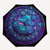 Cybernetic Shark Mandala pattern umbrella, portable and foldable design, 8 ribs, a casual accessory for Halloween, Christmas, and birthday gifts.