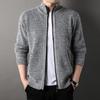 Men's Stand-up Collar Knit Sweater Autumn Winter Cardigan Tops Korean Slim Solid Color Sweatercoat Jacket