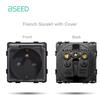 BSEED Glass Socket Frames 1/2/3Gang Mechanical Button Switches French Socket TV ST RJ45 CAT5 Type-c USB Sockets DIY Insert Parts