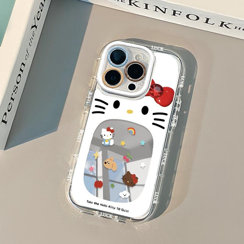 Подходит для iPhone 11 зеркало для макияжа чехол для мобильного телефона Apple 11promax милый Huawei vivo полый зеркальный KT кот