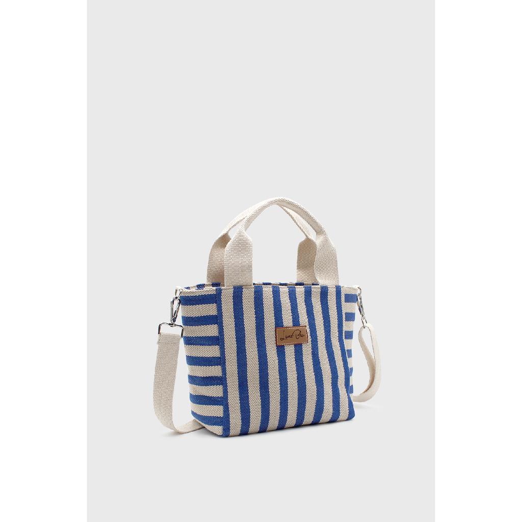 Women's Striped Mini Linen Tote Bag