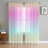 Pink Yellow Gradient Rainbow Sheer Curtains for Living Room Decoration Window Curtains for Kitchen Tulle Voile Organza Curtains