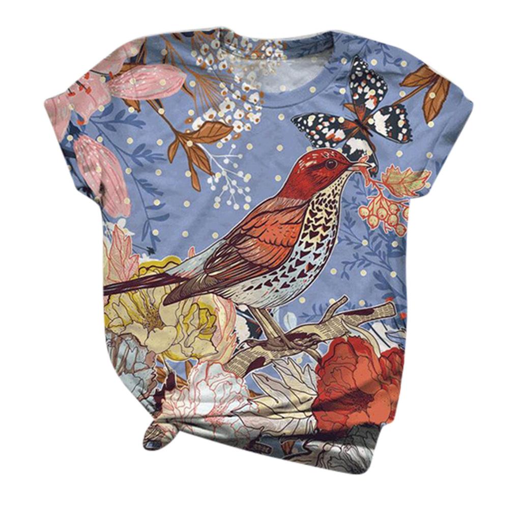 Summer Fashion Cute Birds 3D Print T-shirts Women Streetwear Casual Harajuku Short Sleeve T Shirt O-neck Kids Tees Tops Clothing