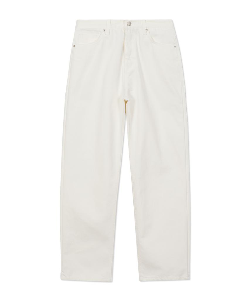 WEST GRAND BOULEVARD Semi-Wide Raw Denim Pants Cream