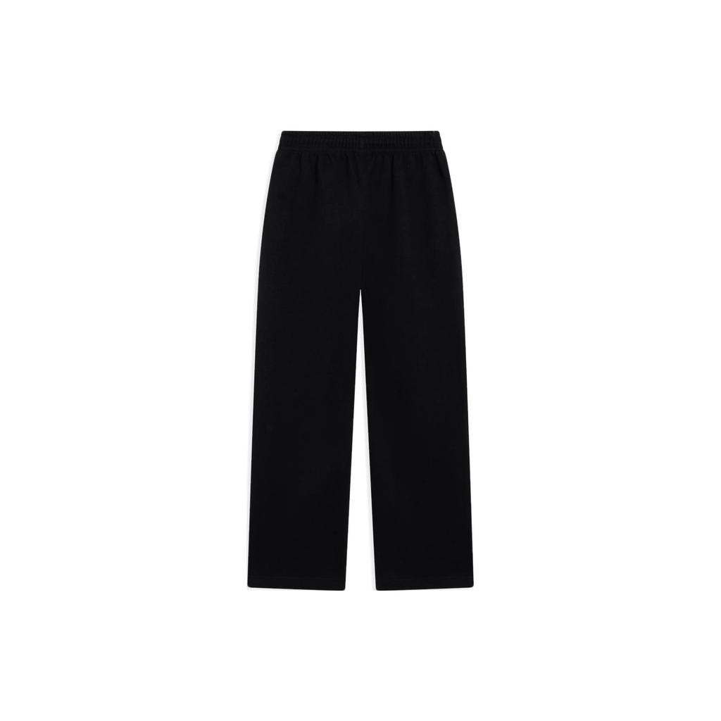 Li Ning Sports Lifestyle Series однотонные прямые трикотажные спортивные брюки с завязками на резинке на талии женские плавки черного цвета AKLSH08-2