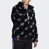 Adidas Originals Trefoil Logo Stand Collar Faux Fur Thickened Sports Jacket Unisex Jackets Black HI4656