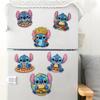 6Pcs DIY Diamond Painting Refrigerator Magnets, Disney Stitch, Cross-stitch Round Diamond Handicraft Home Decoration Gift