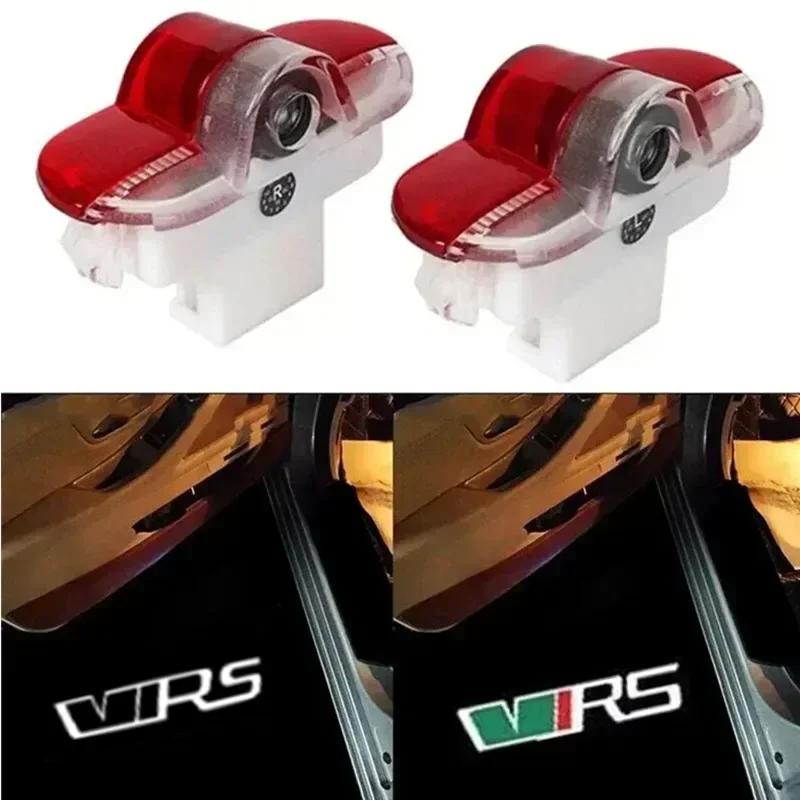 JIYQ3 HD LED Car Door Projector Welcome Light For Skoda VRS Logo Octavia A5 MKII 2006 2008-2013 Accessories