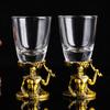 Creative Glass Baijiu Cup Light Luxury Retro One-Bite Cup Household Spirit Cup Set Small Wine Glass Bullet Cup