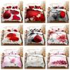 3D Rose Bedding Set Valentine's Day Duvet Cover 2/3 Pieces Women's Room AU180 * 210 Single/Double Bed Flower Print Home Textile