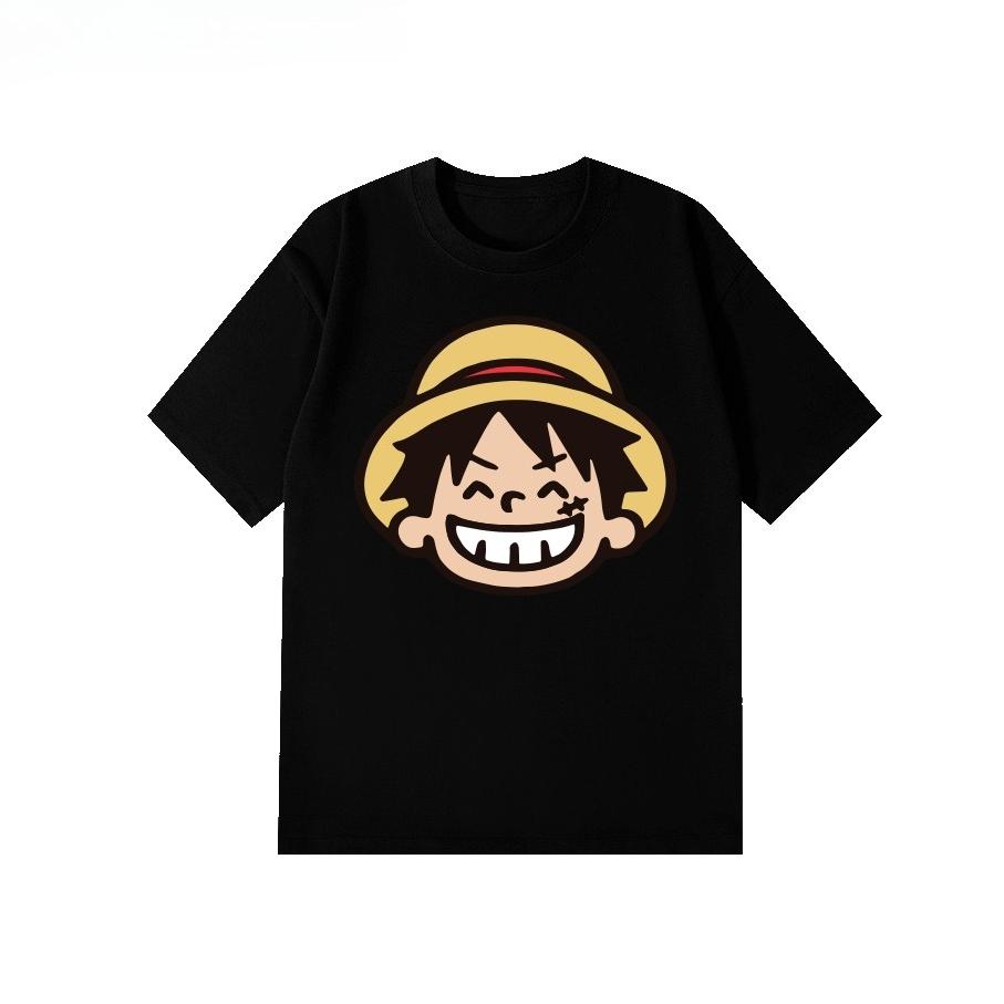 Bandai One Piece Luffy Anime TShirt Spring Summer New Japanese Style Loose Casual Short Sleeve for Unisex Women