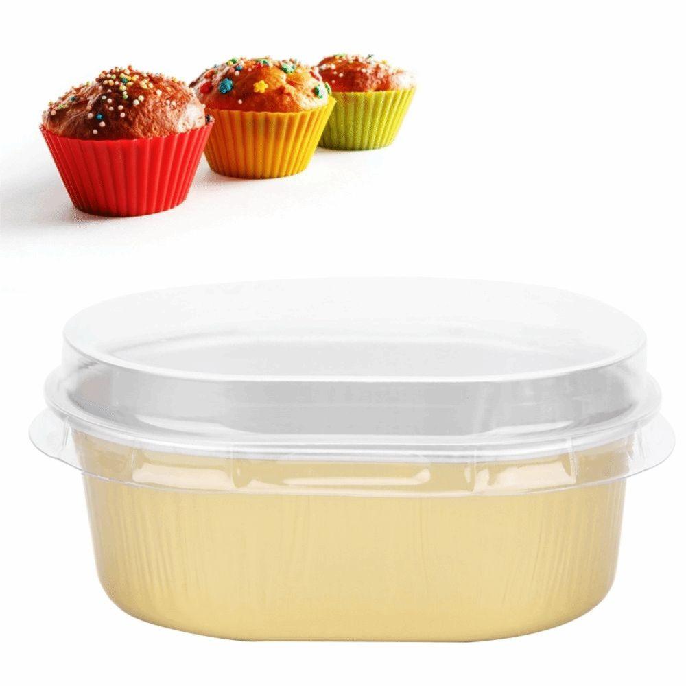 100PCS Aluminum Foil+PET Cake Cups 68ml Cake Cup Molds Dessert Catering Party Serving