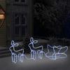 VidaXL Outdoor Christmas Decoration Reindeer and Sleigh 576 LEDs Illuminated Reindeer Luminous Decorative Holiday Ornament 329811