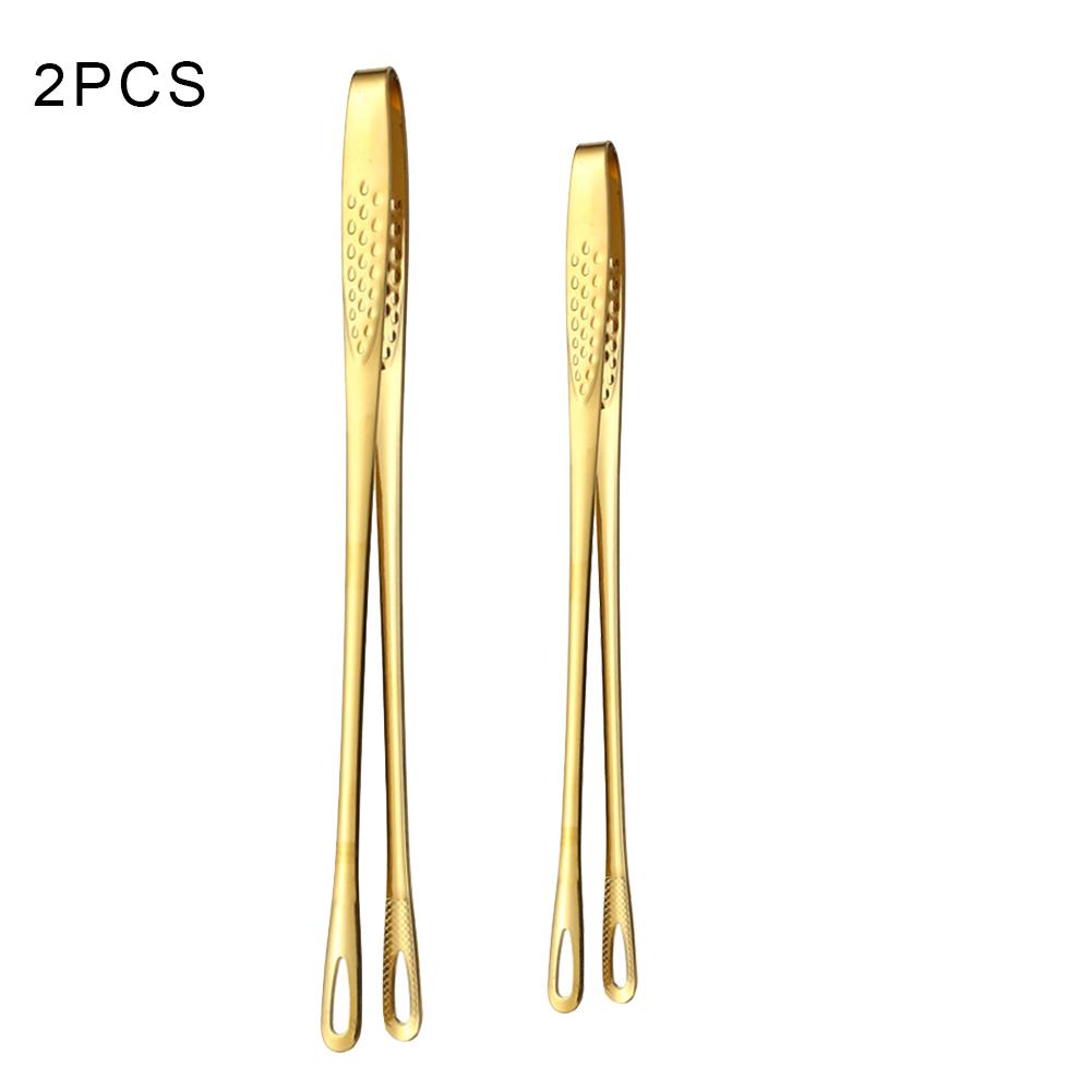 2Pcs Clamp Stainless Steel 9/12inch Kitchen Straight Grill Tweezers BBQ Food Tongs Tools For Flipping Meats Gripping Vegetable