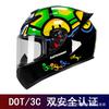 DOT 3C Certified Full Face Motorcycle Helmet Men Women Retro Style All Season Use With Removable Visor