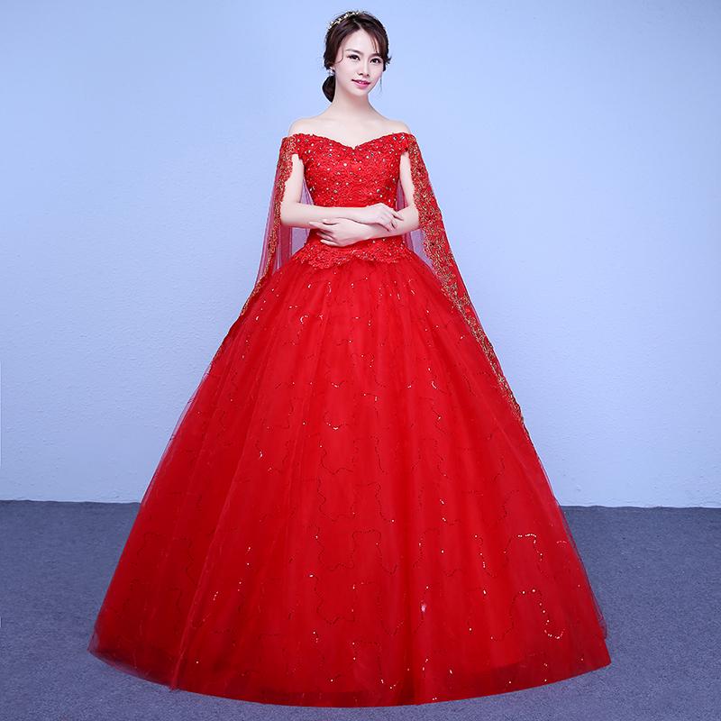 Large Size Big Size Wedding Dresses Resses Red Wedding Dresses Slender