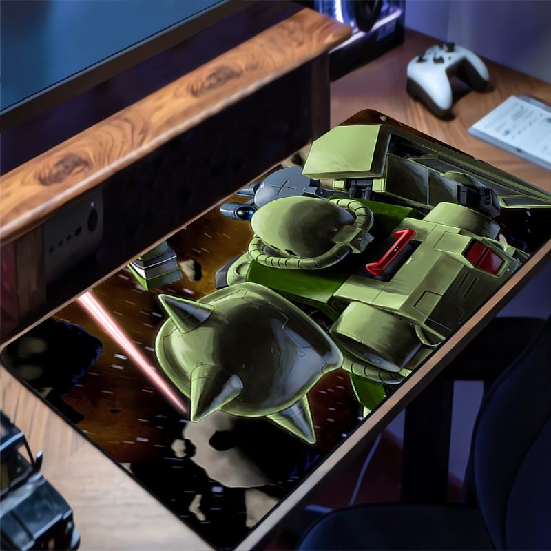 Mouse Pad Mechanical Warrior Gundam Zaku II Rubber Gaming Mats Laptop Mousepad Desk Mat HD Mouse Mat PC Accessories Keyboard Pad
