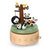 Деревянная музыкальная шкатулка с пандами, декор, подарок, 087548