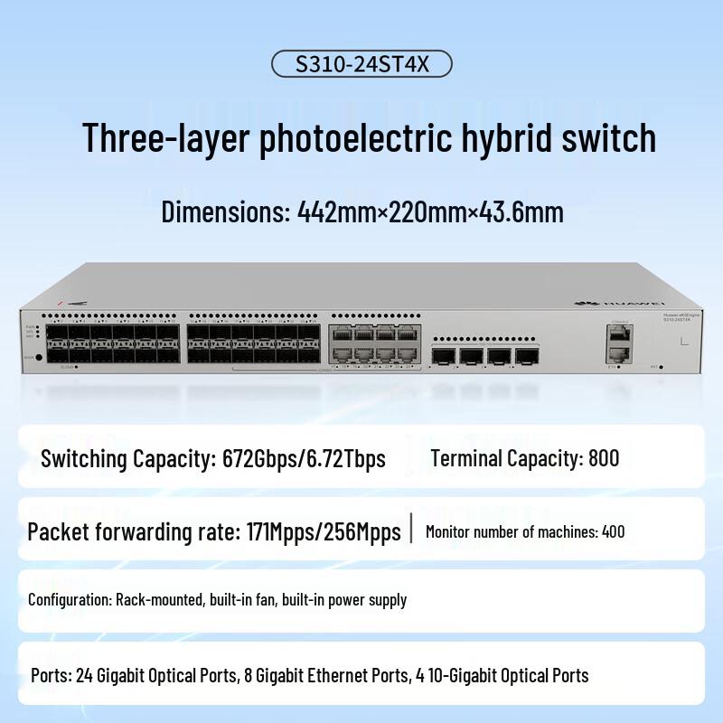 Huawei Kunling S310-24ST4X 10G Managed Switch CN plug (adapter included)