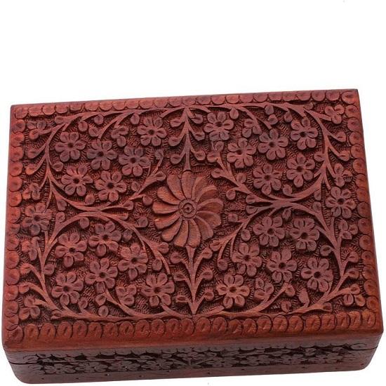 Деревянная шкатулка для драгоценностей Органайзер для драгоценностей Шкатулка на память Деревянная шкатулка для безделушек Деревянная шкатулка для драгоценностей Декоративный органайзер для хранения Замысловатая резная