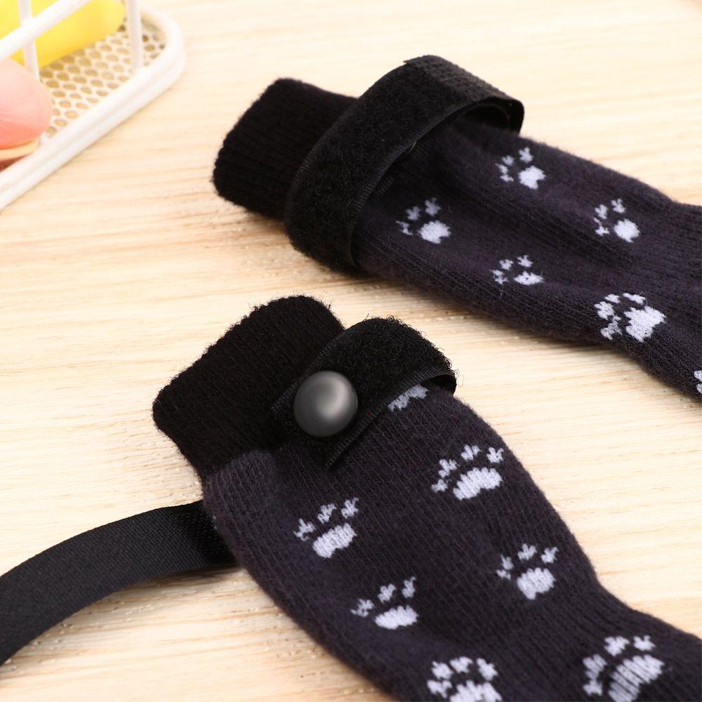 1 пара удобных домашних хлопковых противоскользящих носков для собак, вязаные защитные носки для лап питомца