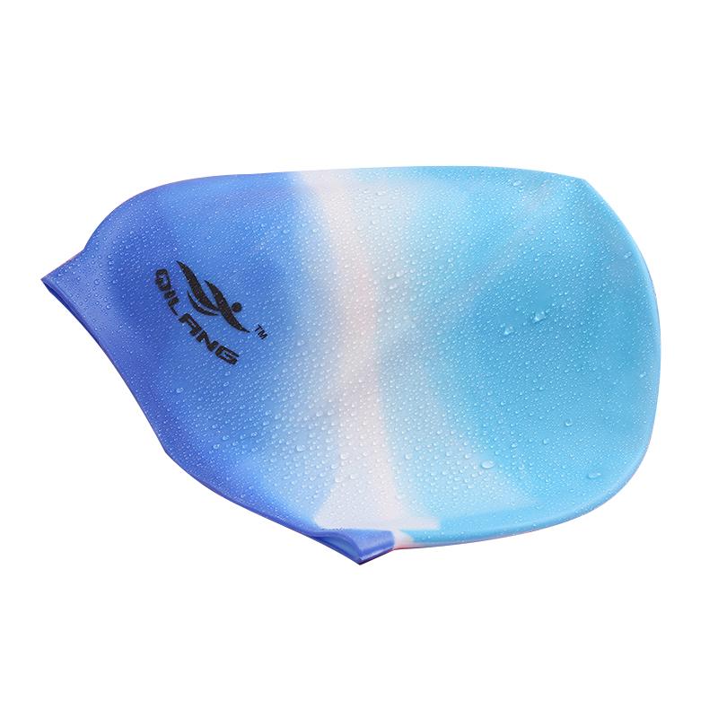 Силиконовая шапочка для плавания для взрослых, водонепроницаемая летняя шапочка для бассейна, эластичная защитная шапочка для ушей, длинные волосы, красочная шапочка для дайвинга