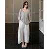 Летняя футболка Meiyang из смешанного льна с круглым вырезом