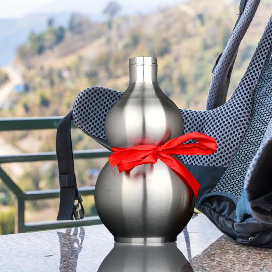 Бутылка для воды в форме тыквы 1500 мл из нержавеющей стали для спорта, путешествий, занятий в спортзале, привлекающая внимание бутылка для воды в форме тыквы в китайском стиле ретро для Monkey King