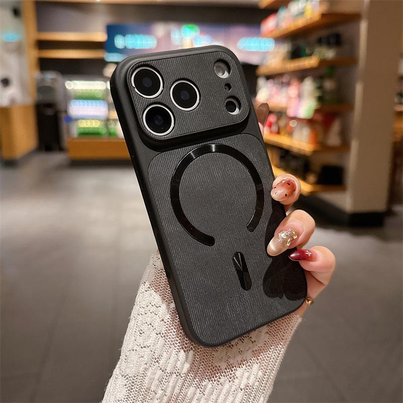 Совместимый магнитный чехол для iPhone 17 Pro Max - Apple 16 Pro, джинсовая текстура, защита от падений.