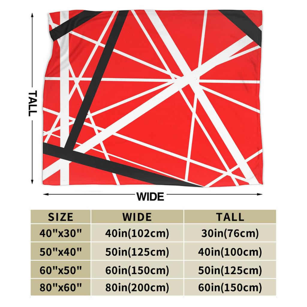Van Halen Abstract Red With Black And White Lines Super Soft Blanket  Novelty Travel Throw Blanket Couch Chair Flannel Bedspread