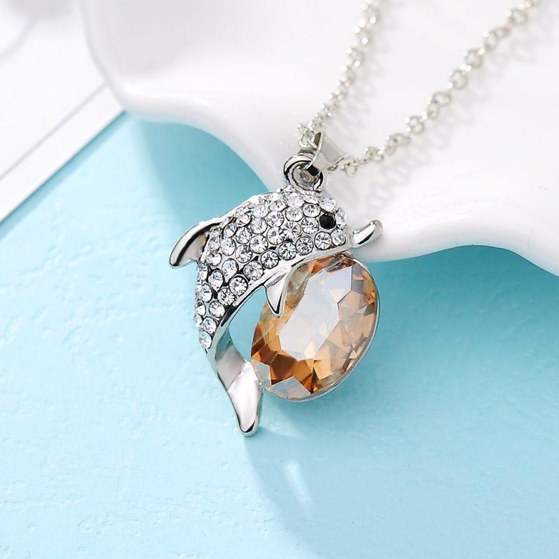 Шикарные ожерелья со стразами в виде большого дельфина для мужчин и женщин, цепочки со льдом, рэперские ювелирные изделия, подарки