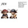 Modern Sculpture for Men 2Pcs Baseball Bull Figurines, Creative Resin Animal Statue Desk Shelf, Home Bookshelf Decor Office Decor, Unique Gift
