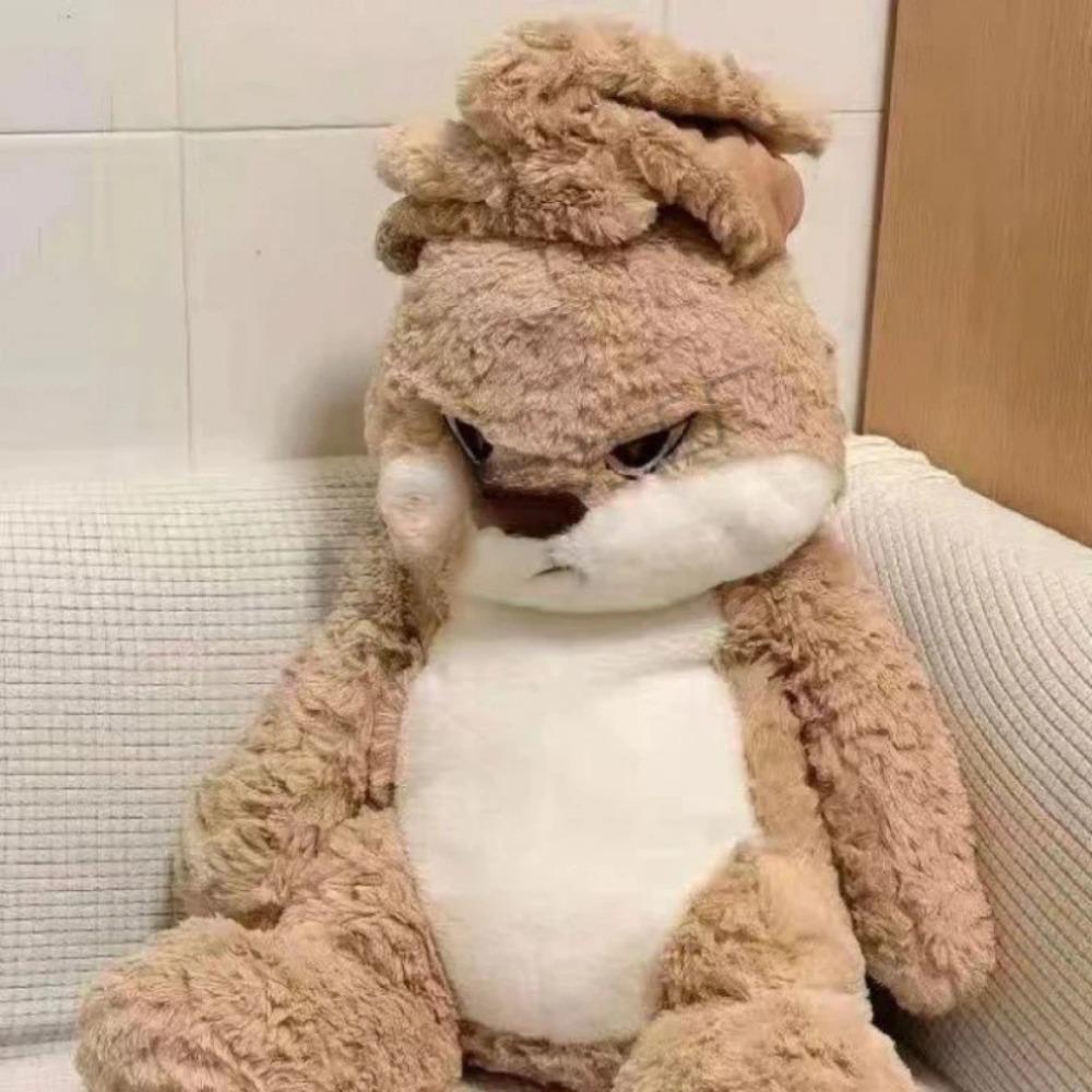 Large Size Angry Rabbit Plush Toy Cute Animal Plushie Doll Kawaii Stuffed Soft Toys Model Room Decor Birthday Gifts